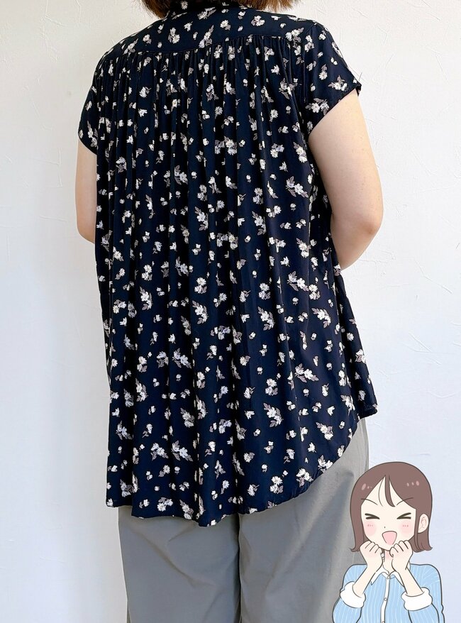 【しまむら】ふんわりシルエットが可愛い！1419円の「お尻まで隠せるブラウス」が細見えしてオシャレ！《購入レビュー》