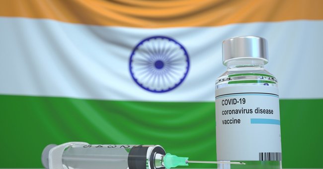 インド国旗とコロナワクチン