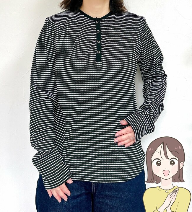 楽ちんすぎて毎日着たい…！しまむらの「着回しトップス」流行りのヘンリーネックが可愛くて、めっちゃ使えます！