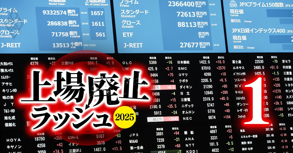 【上場廃止目前企業ランキング】東証プライム50社、スタンダード88社…流通株式時価総額が足りない企業が名古屋へ“都落ち”の兆候