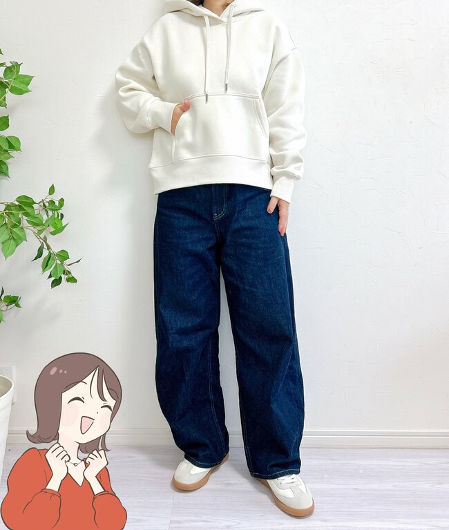 すぽんと着るだけで可愛い！GUの“ぽかぽかパーカー”脚長効果がバツグンなんです！「可愛いと褒められました！」「スタイルが良く見えます」