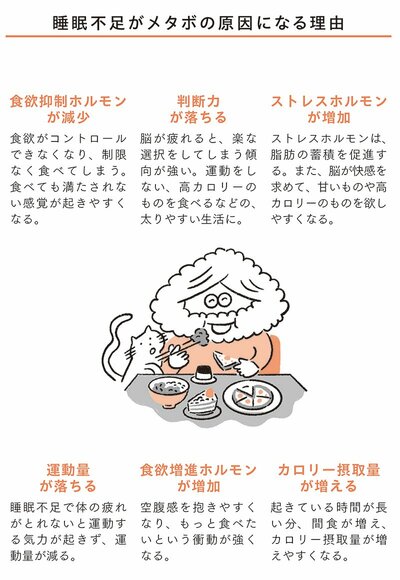 図表　睡眠不足がメタボの原因になる理由