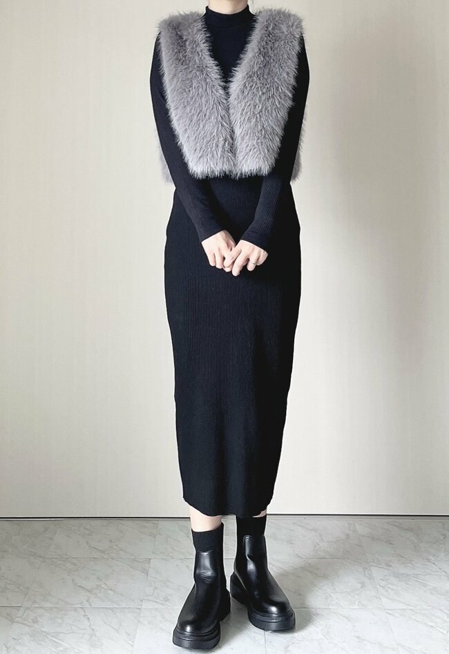 1639円とは思えない…！しまむらの「ふわもこベスト」サッと羽織るだけでコーデがおしゃれ見えするの！