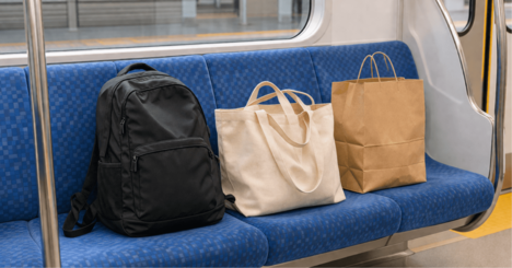 地下鉄の座席に荷物が置かれている→目の前に高齢の女性が来た…自分が席を譲る？荷物の持ち主に声をかける？