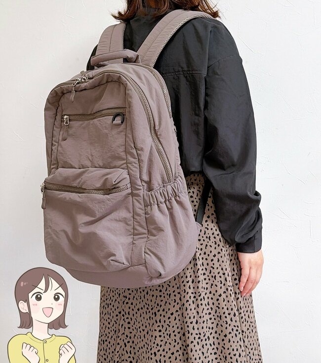 2泊分の荷物が入った！しまむらの「大人かわいいリュック」ポケットたくさんで大容量って最高じゃん！《購入レビュー》