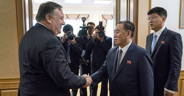 ポンペオ米国務長官と金英哲朝鮮労働党副委員長との協議