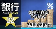 【中国・四国編】銀行実力番付2025「本業利益率」ランキング！3位香川銀行、2位徳島大正銀行、ベスト＆ワースト1位は？