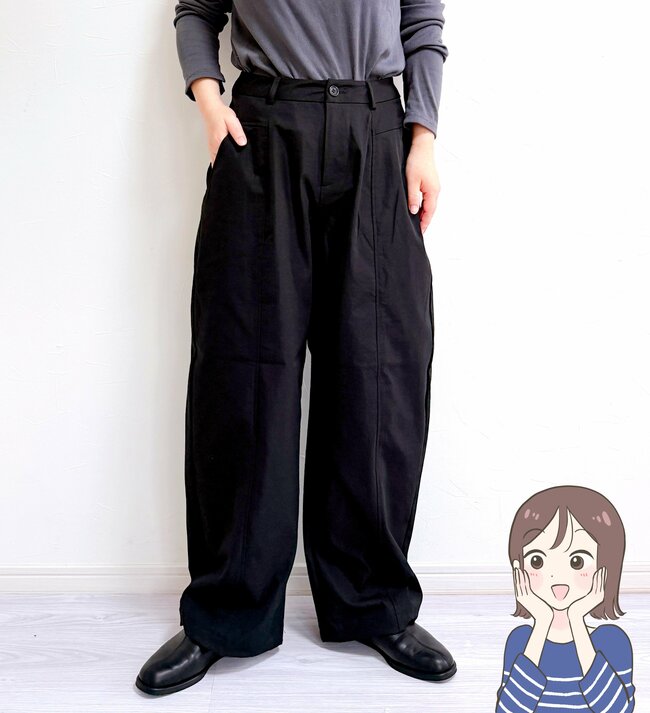 毎日のコーデに手放せない!しまむらの「細見えワイドパンツ」オシャレに体型カバーできて天才!《購入レビュー》