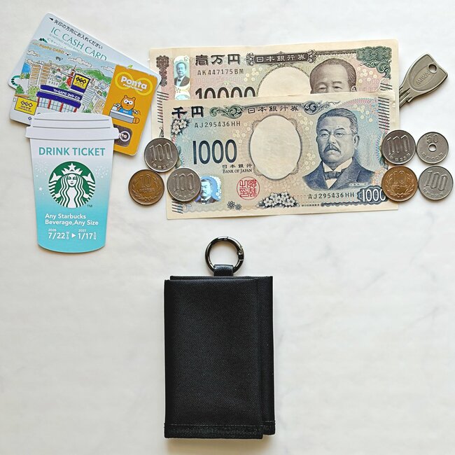 小銭やお札が取り出しやすい！ダイソーの「スマホより小さいミニ財布」カードが12枚入って便利！《購入レビュー》