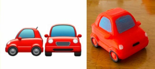 iPhoneの自動車の絵文字から生成して着色したEmojiカー