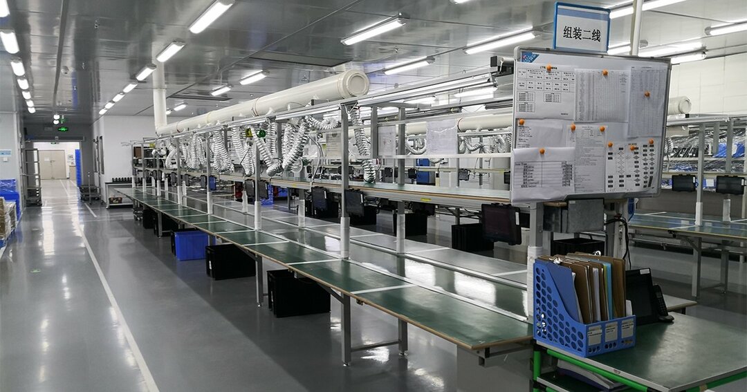 操業再開当初の創世訊聯科技(深セン)有限公司の生産ライン