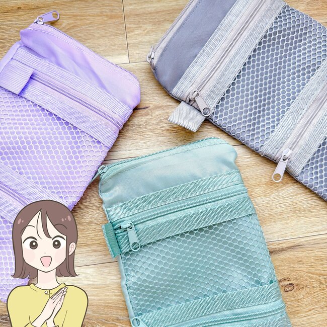 ミニ財布代わりになるじゃん…！セリア新作の「天才ポーチ」かわいくて全色まとめ買いしちゃった！