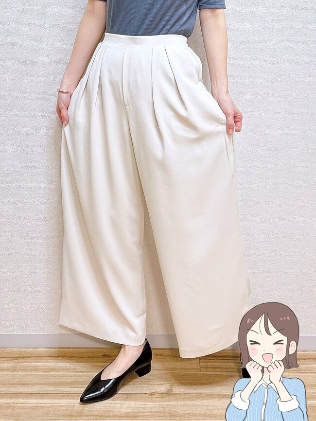 「着痩せして見えます」「スタイル盛れる」ハニーズの“ひんやり快適ワイドパンツ”がオンオフ着まわせて大活躍！「色違いもほしくなりました」