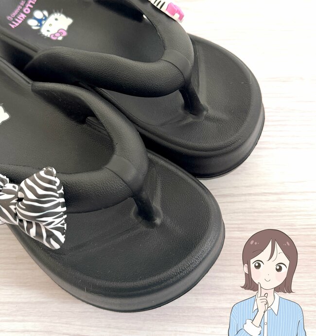 かわいすぎて慌ててカゴに入れた…!しまむら×サンリオの「キティちゃんの大人サンダル」ふかふかで弾むような歩き心地!《購入レビュー》