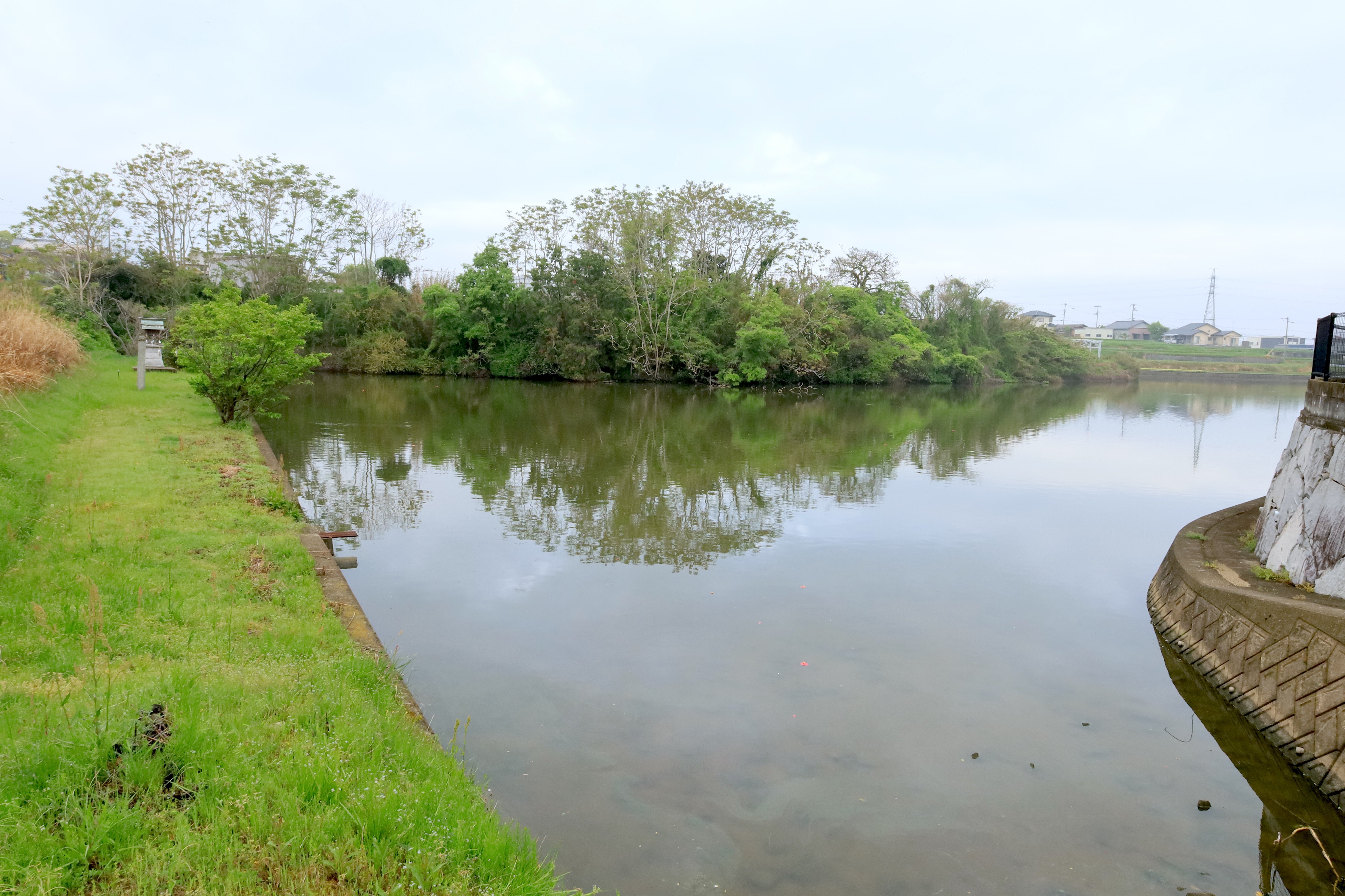 十河城。城域はほぼ宅地化しているが、湿地に守られていた姿を窺える風景も　撮影：今泉慎一