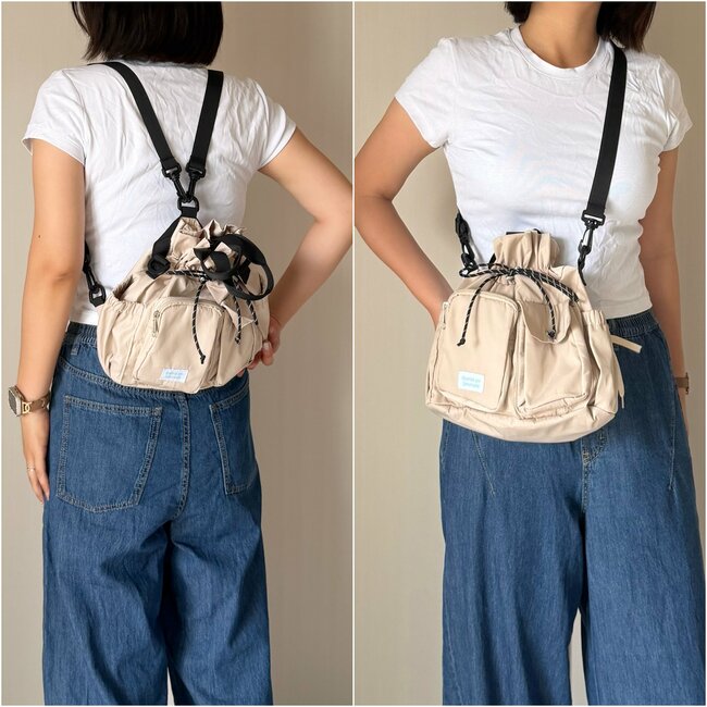 【しまむら】ガバッと開いて使いやすい！2420円の「ポケットたくさんバッグ」コロンとした丸みのあるフォルムが可愛い！《購入レビュー》
