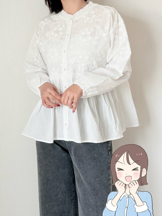 【しまむら】ぽわんとしたシルエットが可愛い!2189円「ふんわりブラウス」二の腕をまるごと隠せてありがたい!《購入レビュー》