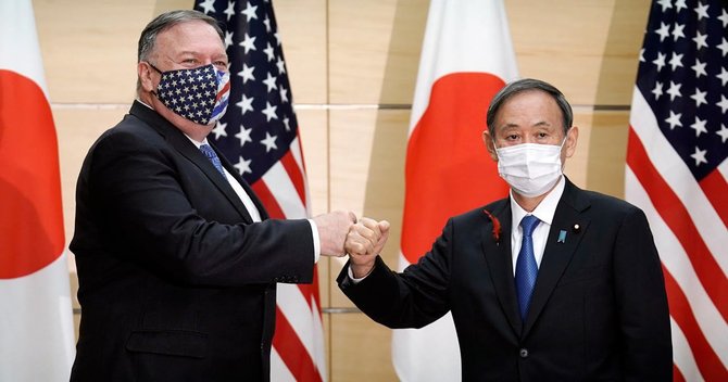 菅首相による初めての「対面外交」となったポンペオ米国務長官との会談