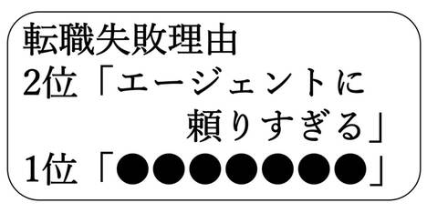 【転職失敗の理由】2位は「エージェントを頼りすぎる」。ではダントツのワースト1位は？