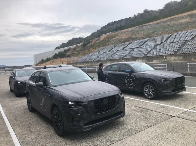 山口県美祢自動車試験場で実施された「CX-60プロトタイプ」試乗会の様子