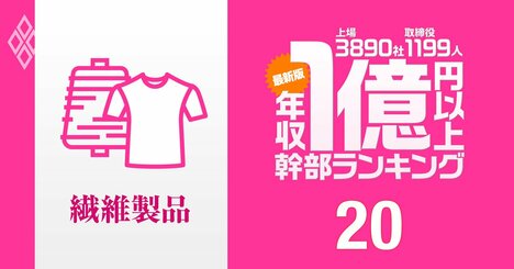 【繊維11人】1億円以上稼ぐ取締役・実名年収ランキング！帝人、東レ、セーレン、オンワードHDの幹部の報酬はいくら？