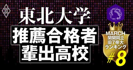 東北大学のAO・推薦入試の合格者数が多い高校ランキング【全437校・完全版】