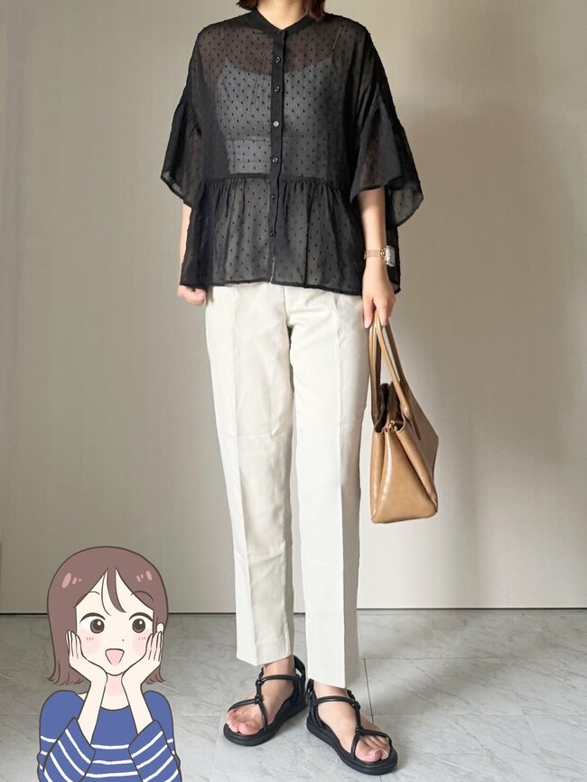【しまむら】サッと羽織るだけでカワイイ！1639円の「涼しげトップス」ふんわり揺れるフレアシルエットが素敵すぎる！《着用レビュー》