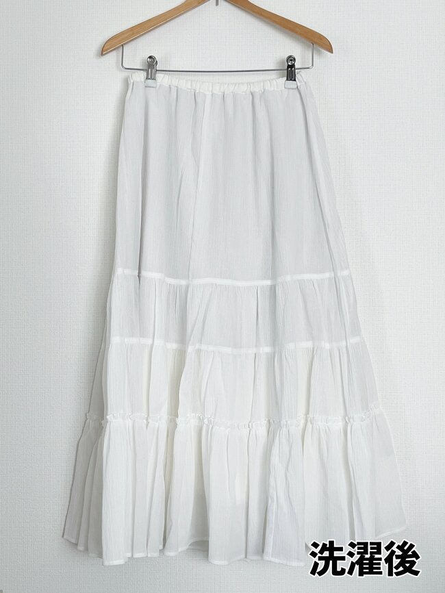 一年中使えてコスパすご…！GUの「白でも透けにくいスカート」ふんわり可愛いし、体型カバーもできて手放せない！
