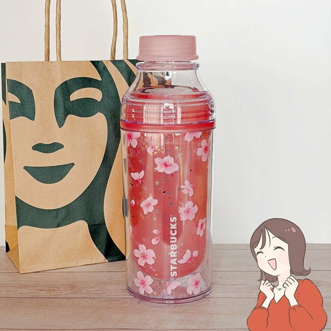 「可愛すぎる〜！」「やっぱ買っちゃう」スタバの“きらきら輝くボトル”桜の花だらけでテンション上がる！「めっちゃ可愛いくてお気に入り」