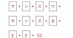 【小3が算数オリンピックで解いている問題に挑戦！】同じ文字は同じ数、ちがう文字はちがう数。Eにあてはまる数は？