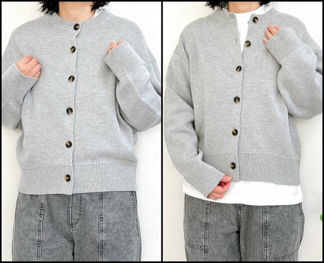 「40代にはありがたい」GUの“もっちりカーディガン”体のラインを拾わなくてオシャレ！「まさに理想の形で即決」「今までにない形がかわいい」