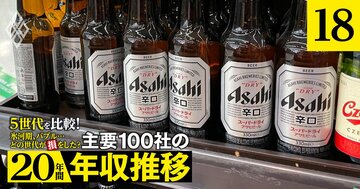 アサヒ、キリン、サッポロの年収「得をした世代」は?ビール3社の勝ち組は三者三様【5世代20年間の推移を独自試算】