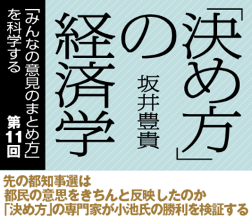 先の都知事選は都民の意思をきちんと反映したのか「決め方」の専門家が小池氏の勝利を検証する