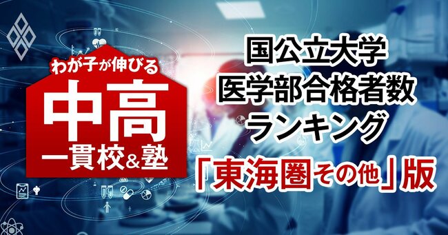 国公立大医学部の合格者数が多い「最強の中高一貫校」ランキング【東海圏その他29校・41大学内訳・2025入試直前版】4位は滝、1位は？