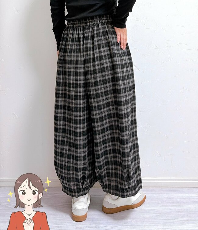 お尻や太ももが目立ちにくい！しまむらの「スカートみたいなパンツ」ふんわりシルエットでレトロ可愛い…！《購入レビュー》