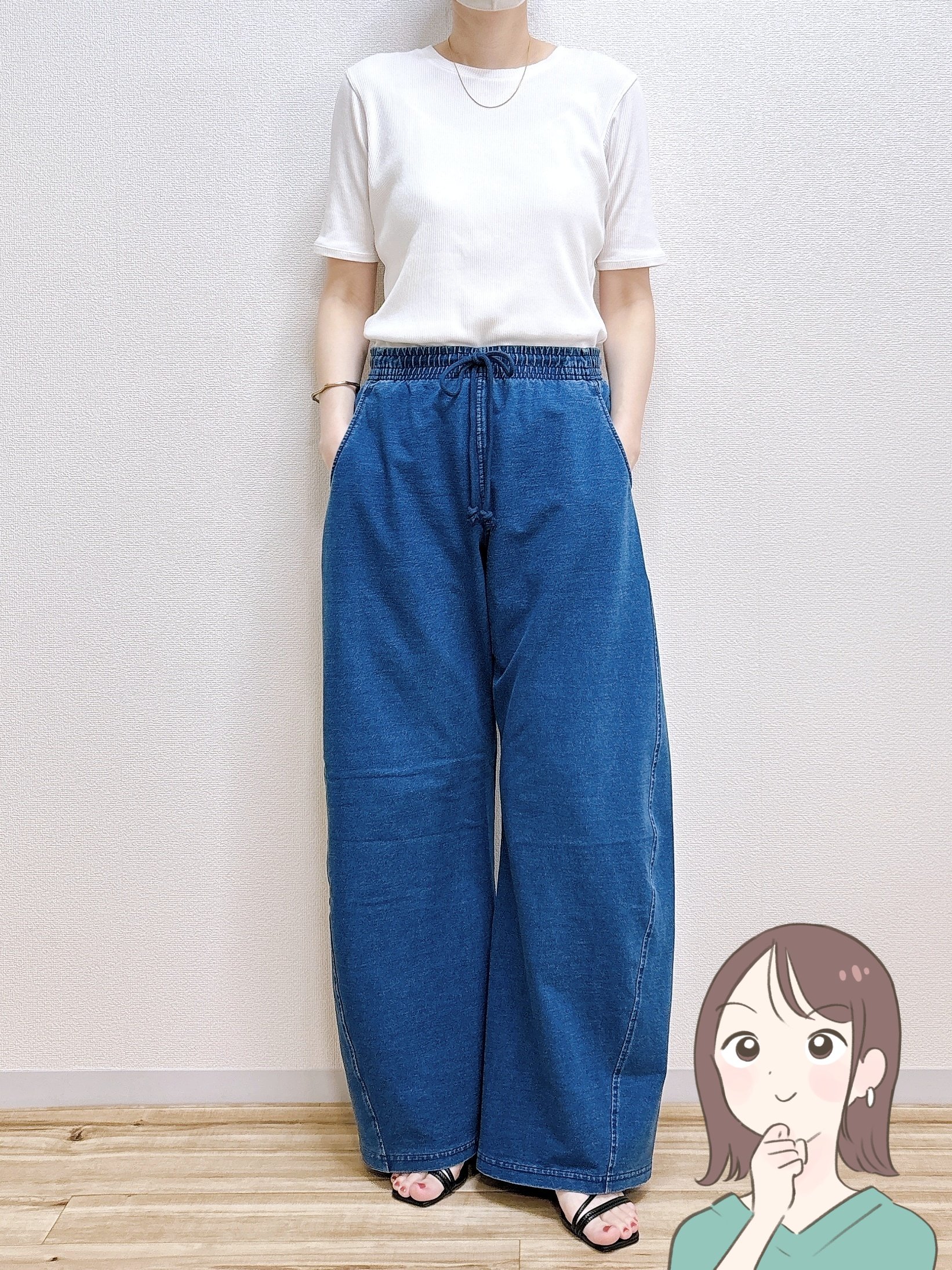 楽ちんすぎて毎日はきたい！GUの「デニムみたいなスウェットパンツ」どこから見てもシルエットがきれい！《購入レビュー》