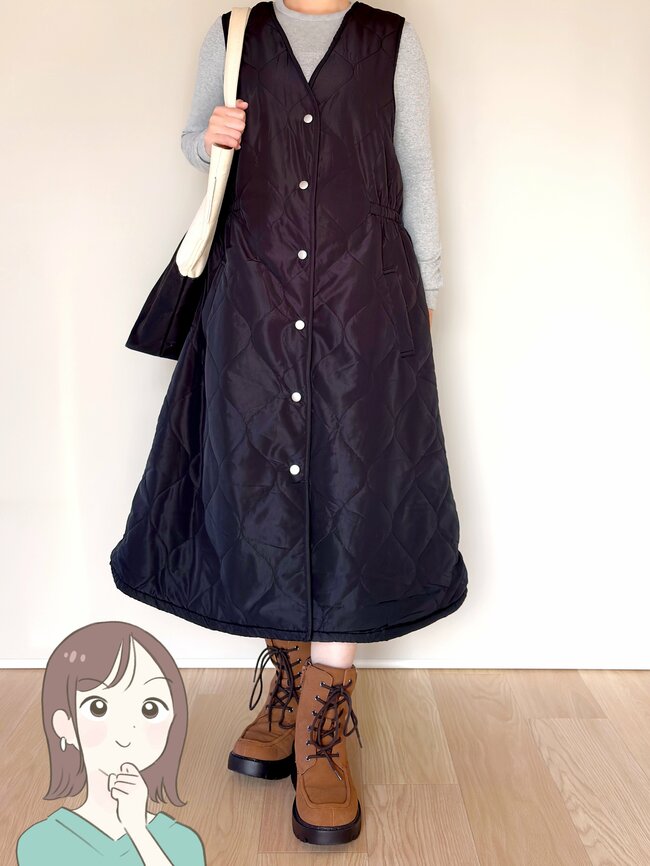 毛布を着てるみたい!しまむらの“2420円ジャンパースカート”羽織るだけでポカポカだから寒い日に手放せない!