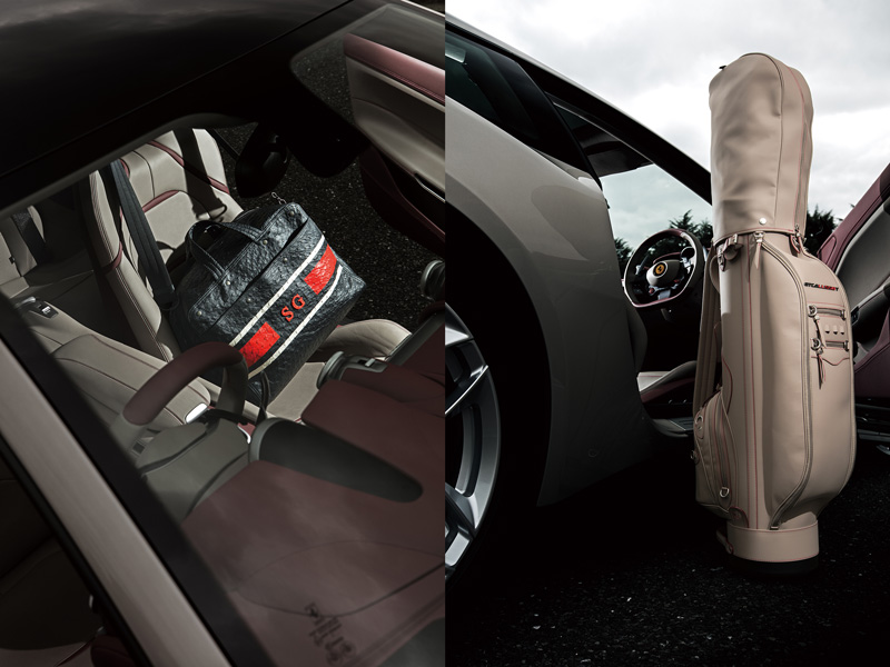 とびきりの車とゴルフバッグ、ボストンバッグを持って、いざ、ゴルフ場へ！【フェラーリ×ボッテガ・ヴェネタ】