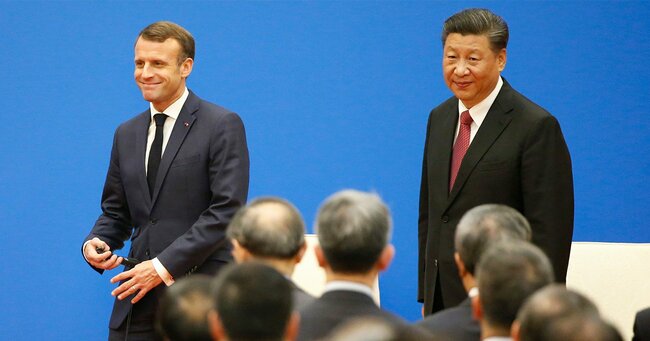 フランスのマクロン大統領と中国の習近平主席