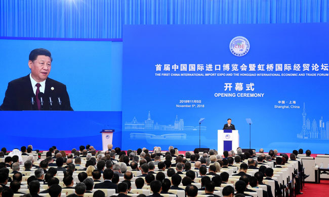 中国国際輸入博覧会に出席し基調講演した習近平国家主席