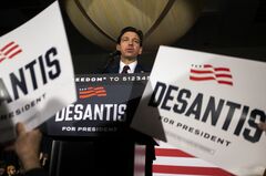 米共和党デサンティス氏、大統領選から撤退