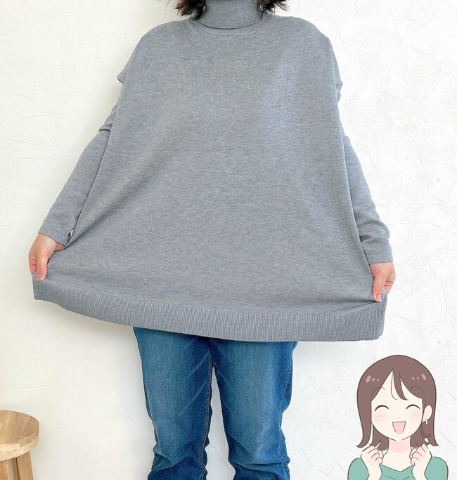 「毎年リピートしてます」cocaの“ゆったりニット”お尻をまるっと隠せて天才すぎる…！「痩せてみえる」「腰回りもすっきり」