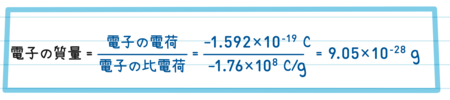 電子の質量を求める式