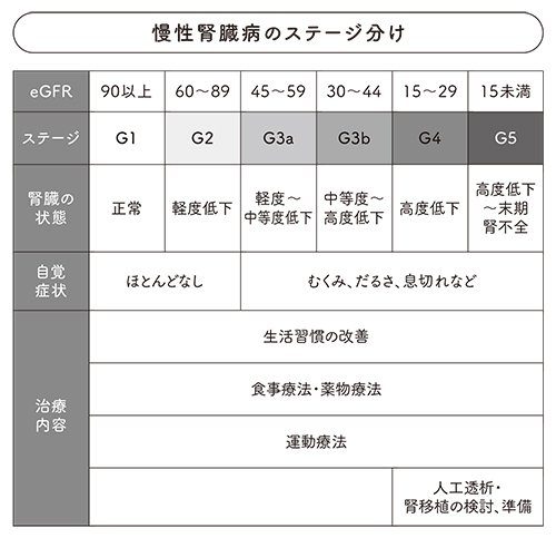 図表：慢性腎臓病のステージ分け