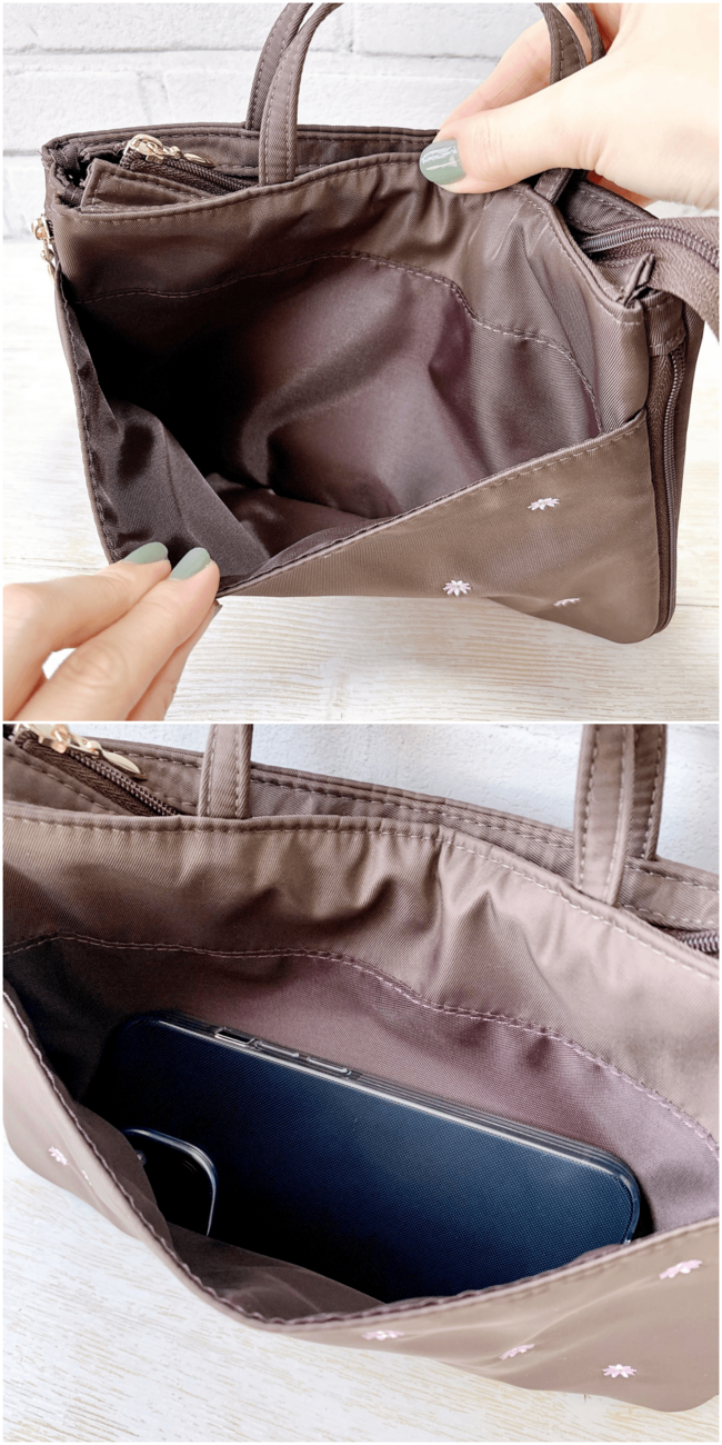 お薬手帳や内服薬がまるっと入った！アフタヌーンティーの「ポケットたくさんバッグ」マチの大きさを変えられて便利！《購入レビュー》