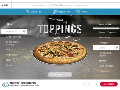 スマホやタブレットでトッピングを自由に選択 <br />米国で浸透！ピザのカスタマイズ注文