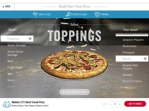 スマホやタブレットでトッピングを自由に選択 <br />米国で浸透！ピザのカスタマイズ注文