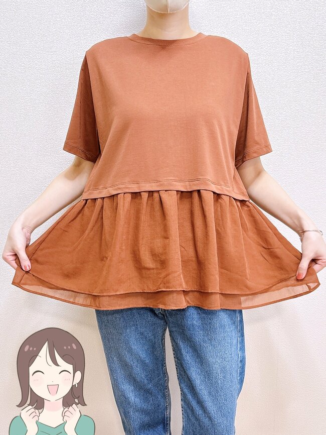 【しまむら】もう普通のTシャツに戻れない…!1089円の「お尻を隠せるトップス」見た目も着心地も理想すぎる!《購入レビュー》