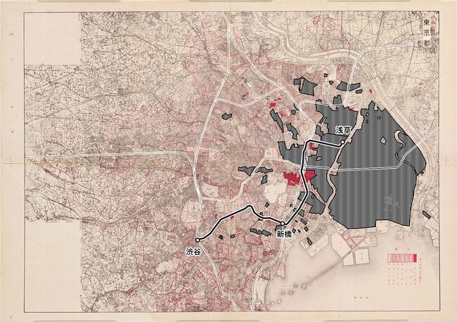 東京大空襲の焼失地域