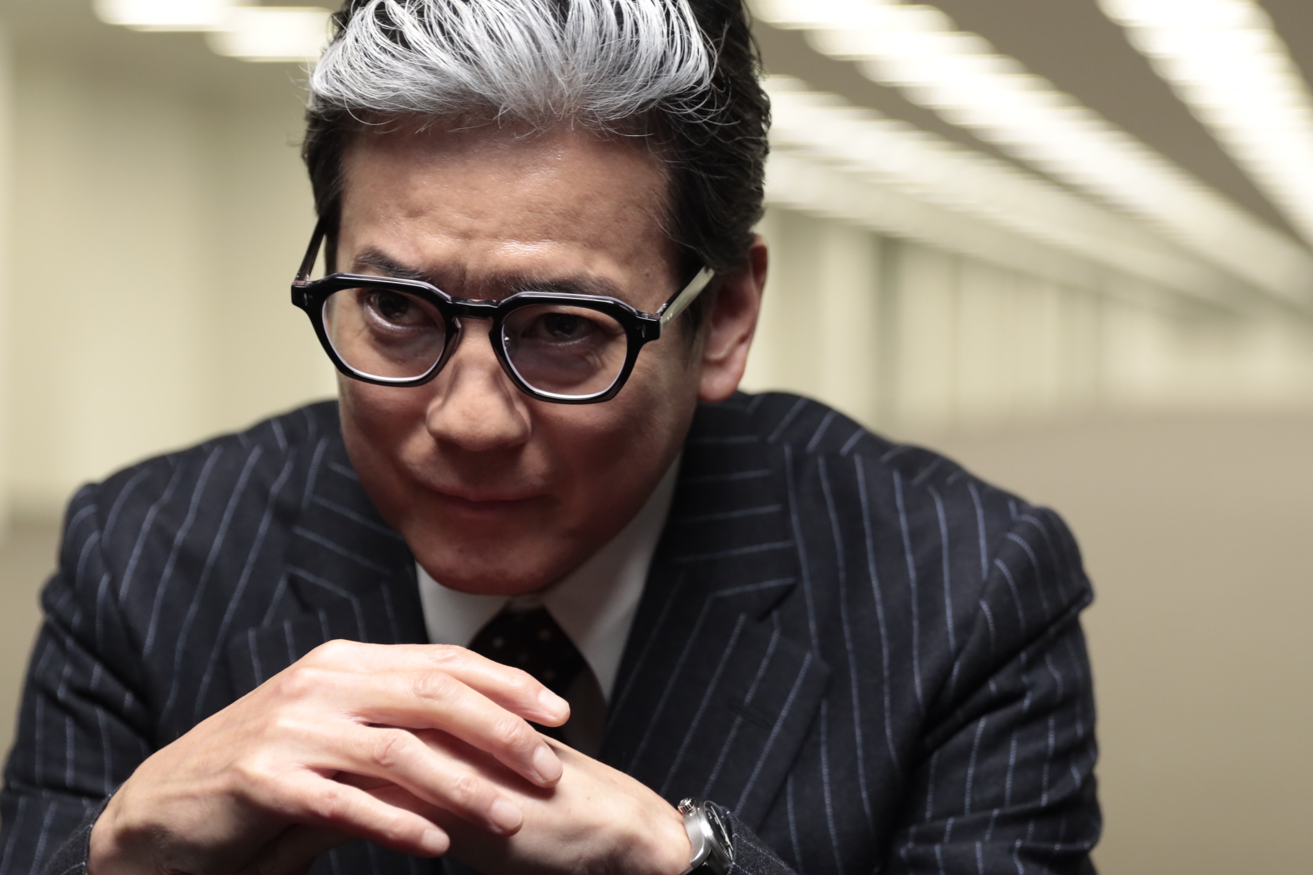 ドラマ『プライベートバンカー』より唐沢寿明さん演じる主人公・庵野甲一 提供=テレビ朝日